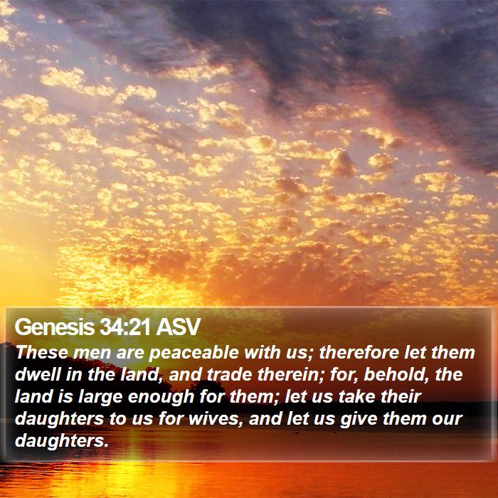 Genesis 34:21 ASV Bible Study