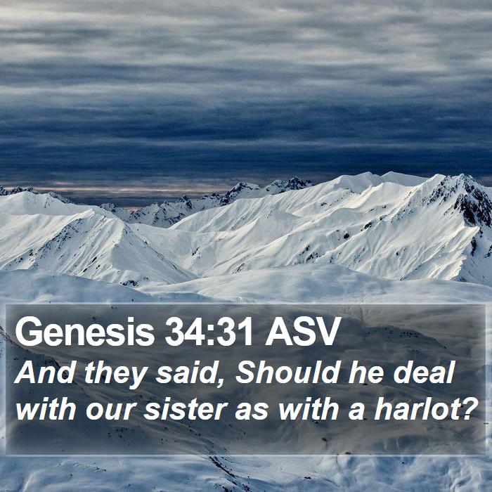 Genesis 34:31 ASV Bible Study