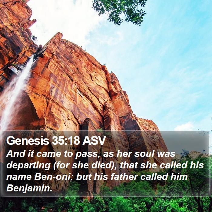 Genesis 35:18 ASV Bible Study