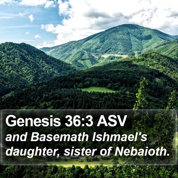 Genesis 36:3 ASV Bible Study