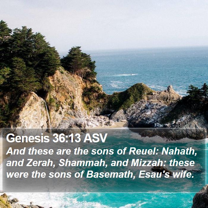 Genesis 36:13 ASV Bible Study