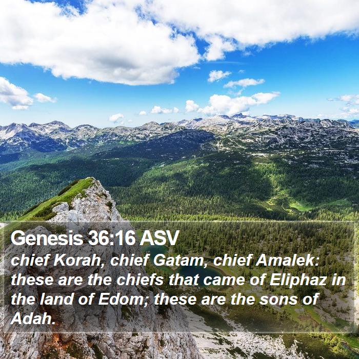 Genesis 36:16 ASV Bible Study