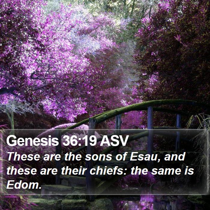 Genesis 36:19 ASV Bible Study