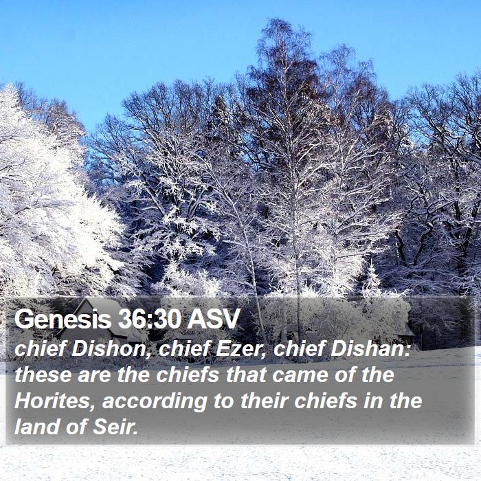 Genesis 36:30 ASV Bible Study