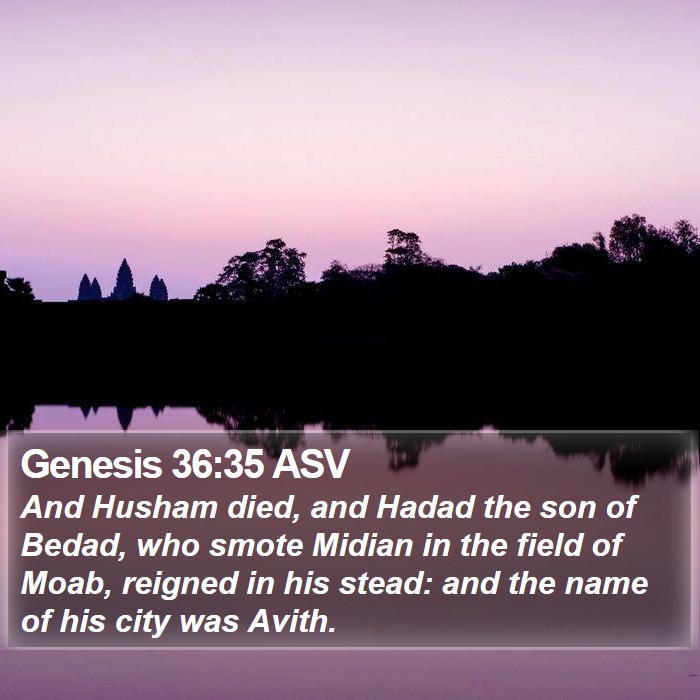 Genesis 36:35 ASV Bible Study