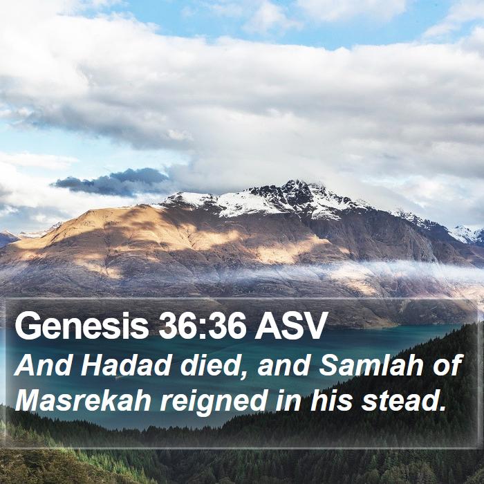 Genesis 36:36 ASV Bible Study