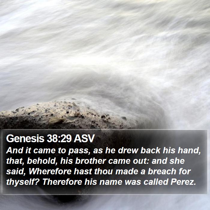 Genesis 38:29 ASV Bible Study