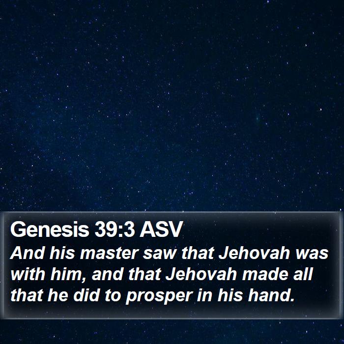 Genesis 39:3 ASV Bible Study