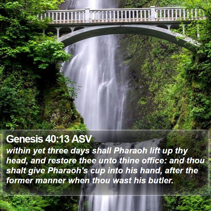 Genesis 40:13 ASV Bible Study