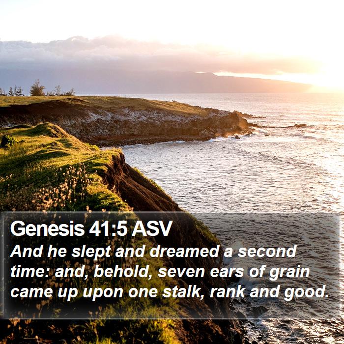 Genesis 41:5 ASV Bible Study