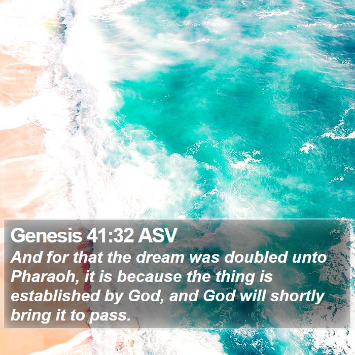 Genesis 41:32 ASV Bible Study