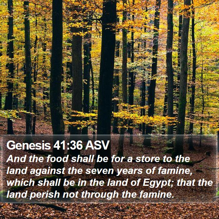 Genesis 41:36 ASV Bible Study