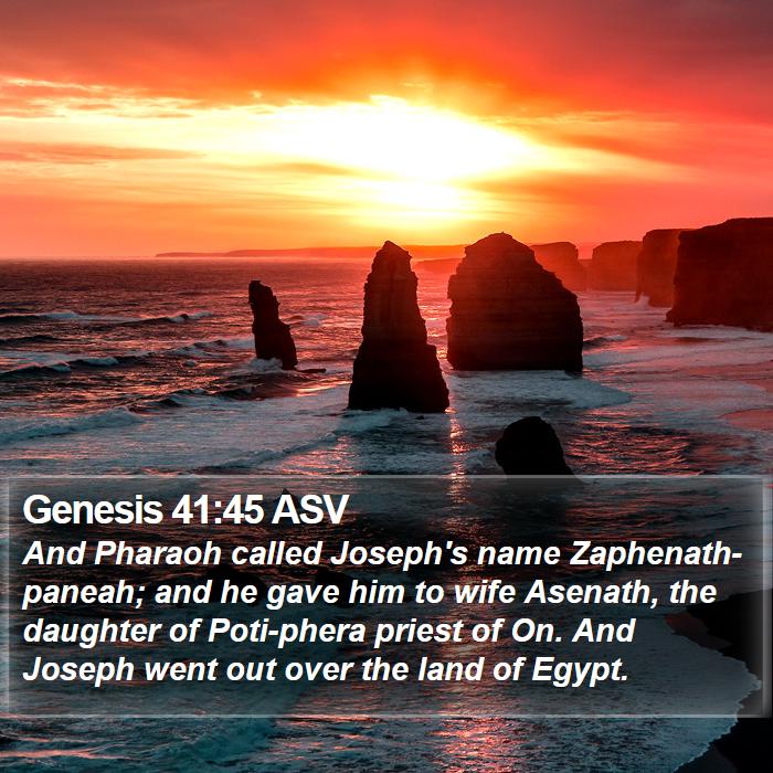 Genesis 41:45 ASV Bible Study