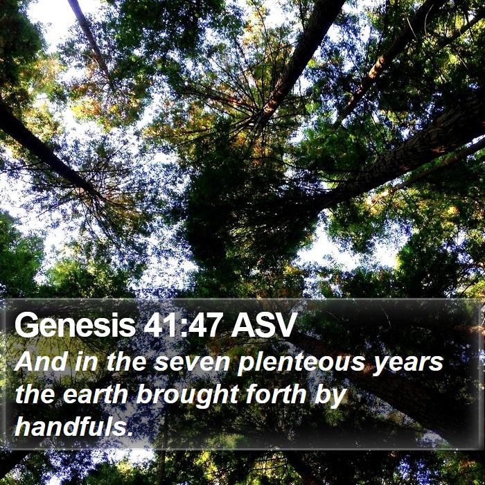 Genesis 41:47 ASV Bible Study