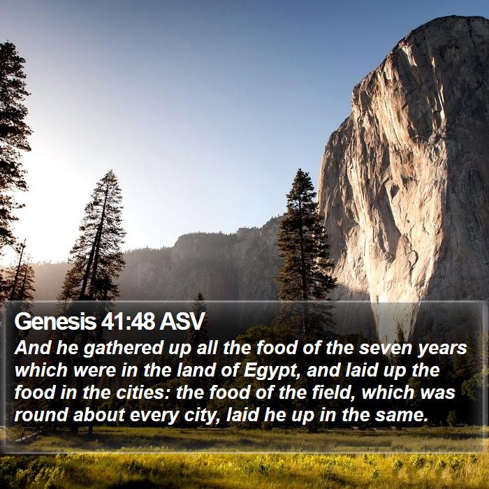 Genesis 41:48 ASV Bible Study