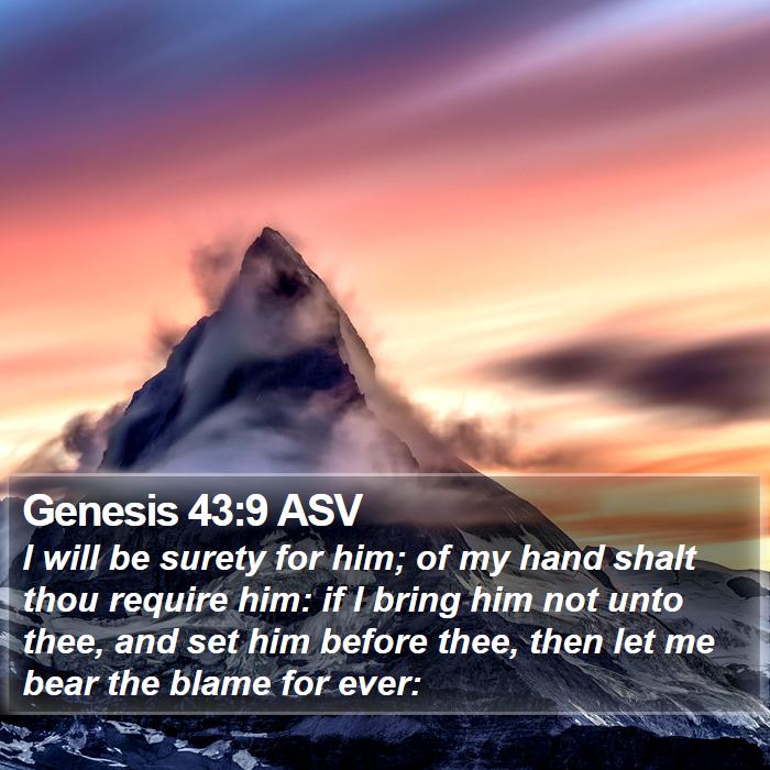 Genesis 43:9 ASV Bible Study