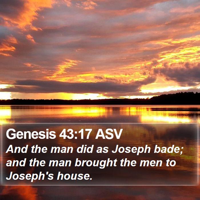 Genesis 43:17 ASV Bible Study