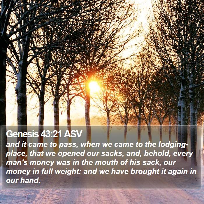 Genesis 43:21 ASV Bible Study