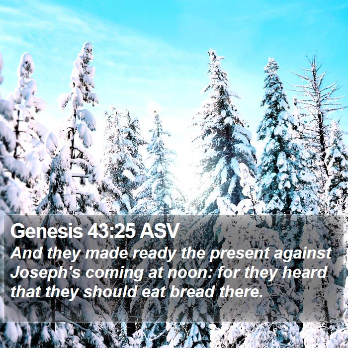 Genesis 43:25 ASV Bible Study