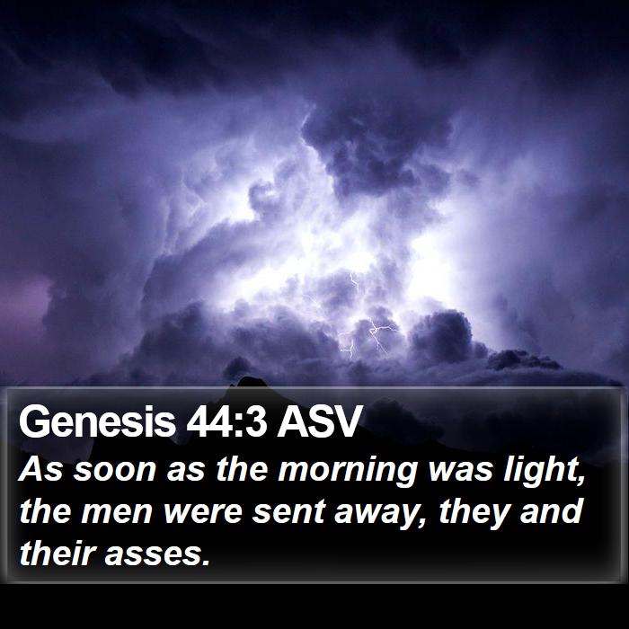 Genesis 44:3 ASV Bible Study