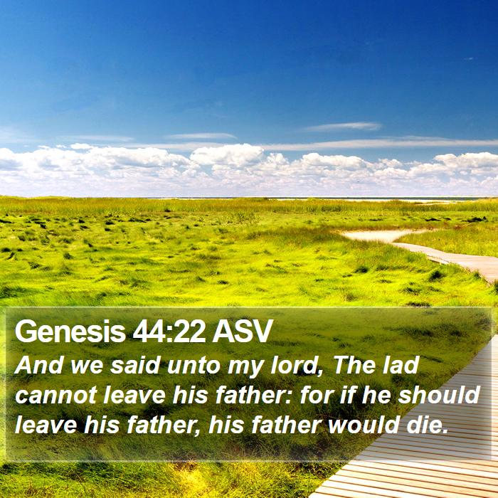 Genesis 44:22 ASV Bible Study