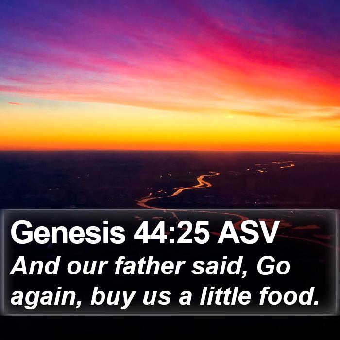 Genesis 44:25 ASV Bible Study