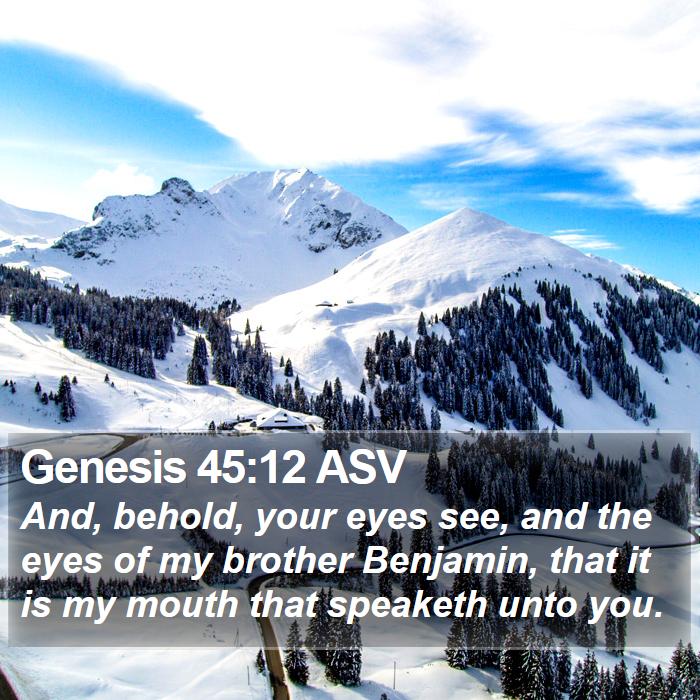 Genesis 45:12 ASV Bible Study