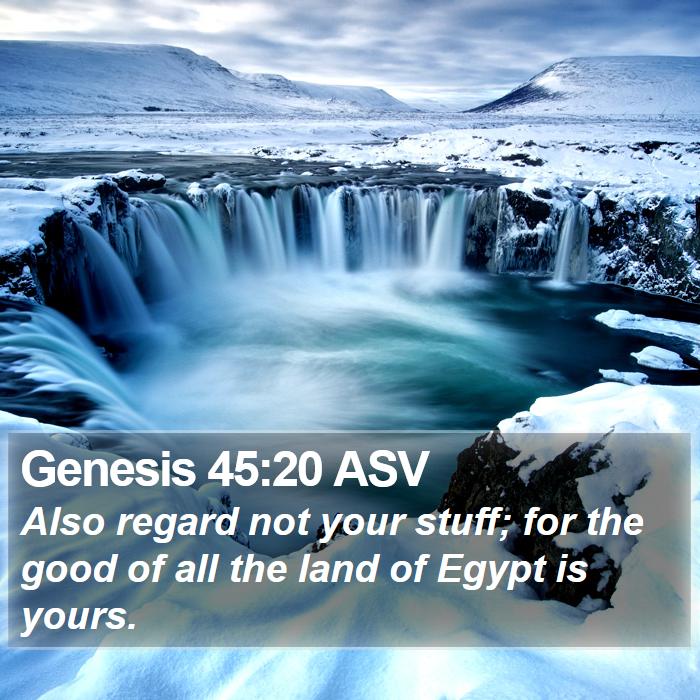 Genesis 45:20 ASV Bible Study