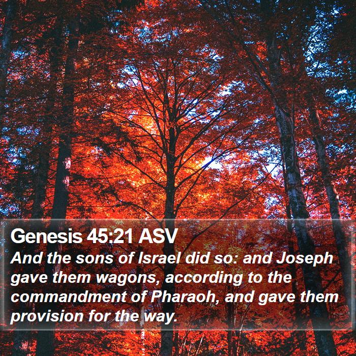 Genesis 45:21 ASV Bible Study