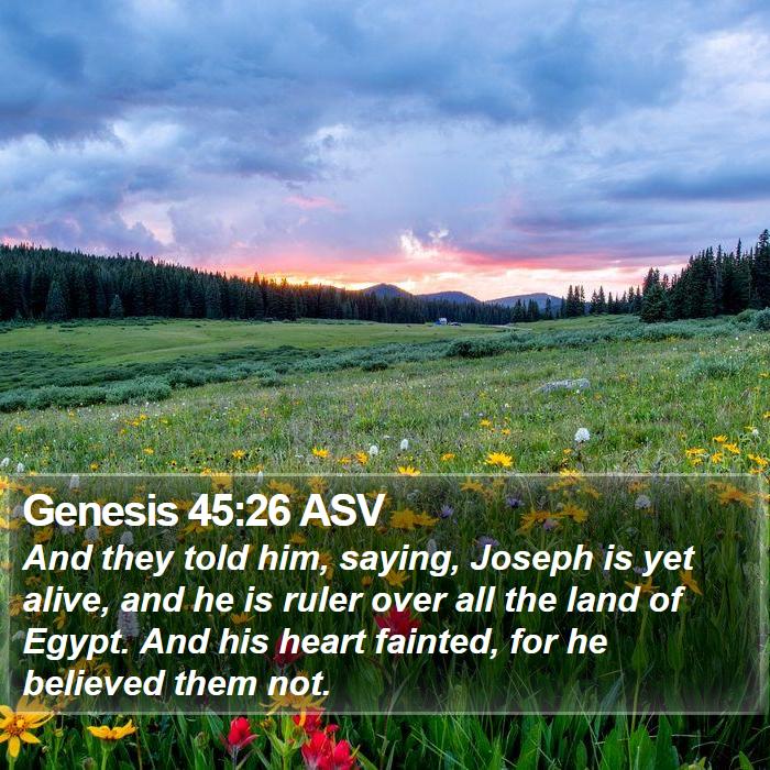 Genesis 45:26 ASV Bible Study