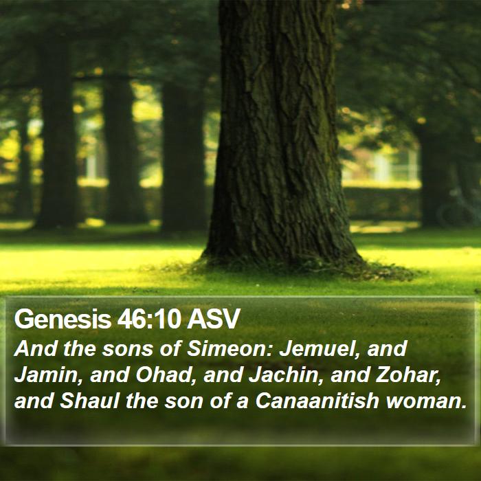 Genesis 46:10 ASV Bible Study