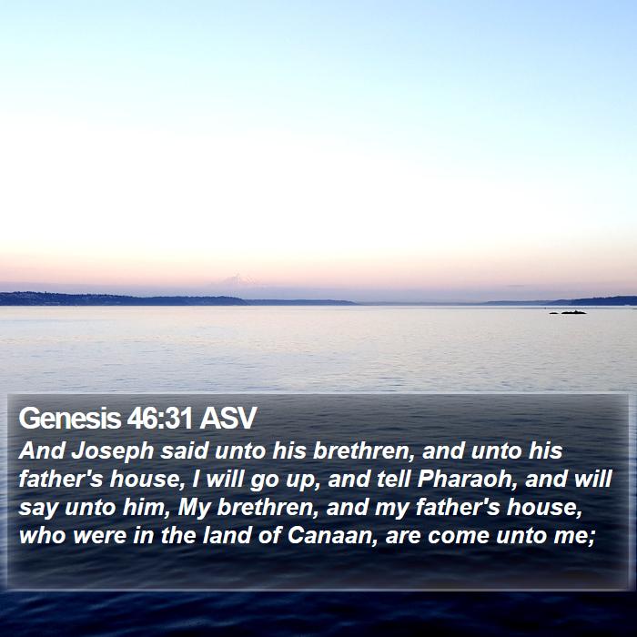 Genesis 46:31 ASV Bible Study