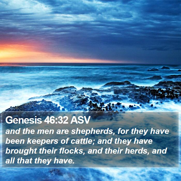 Genesis 46:32 ASV Bible Study