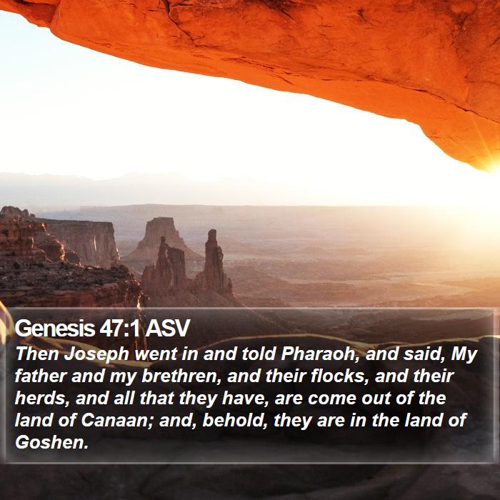 Genesis 47:1 ASV Bible Study