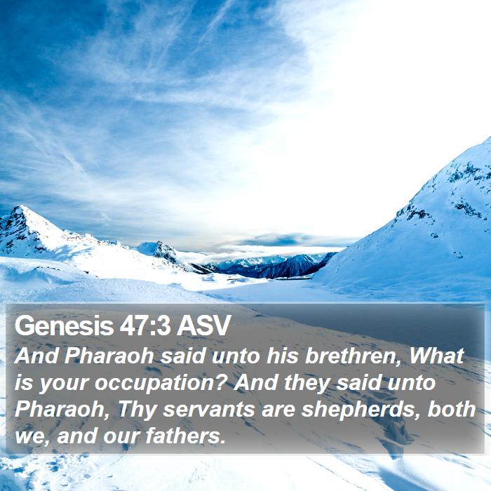 Genesis 47:3 ASV Bible Study