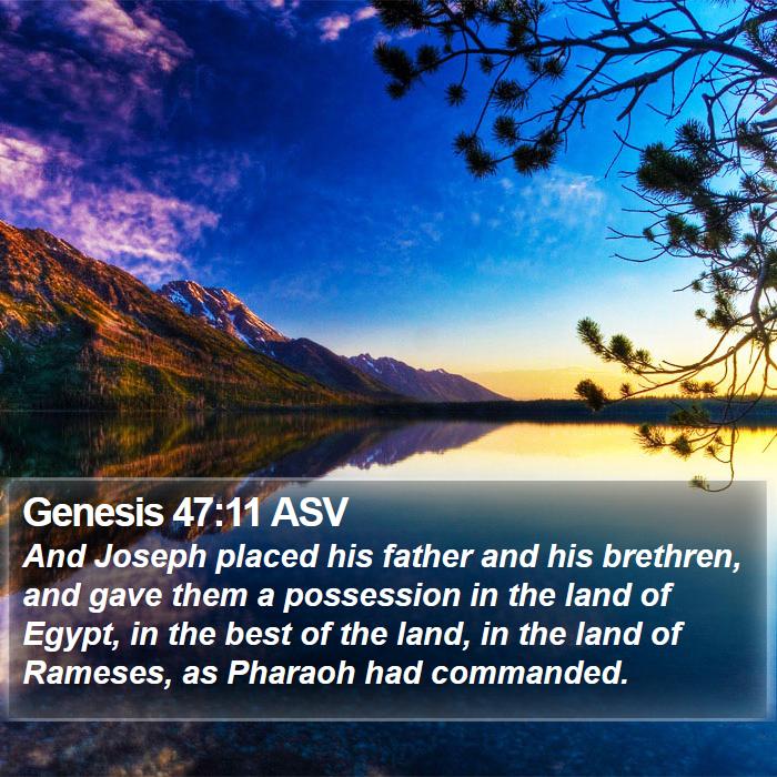 Genesis 47:11 ASV Bible Study