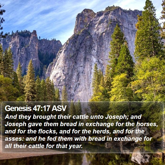 Genesis 47:17 ASV Bible Study