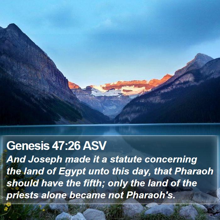 Genesis 47:26 ASV Bible Study