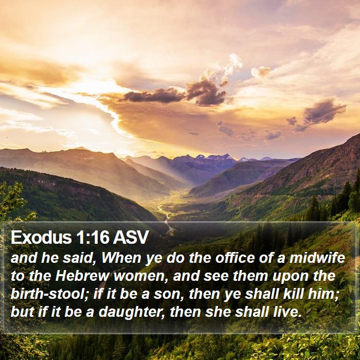 Exodus 1:16 ASV Bible Study