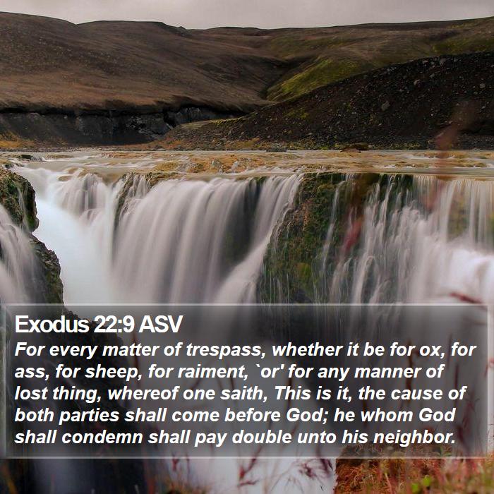 Exodus 22:9 ASV Bible Study