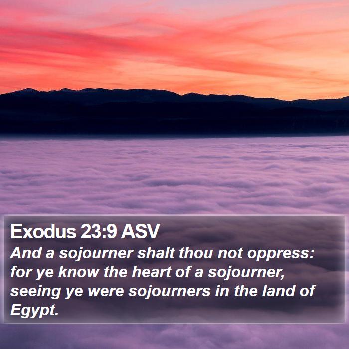 Exodus 23:9 ASV Bible Study