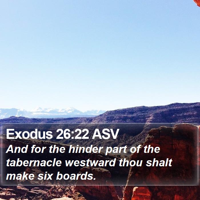 Exodus 26:22 ASV Bible Study