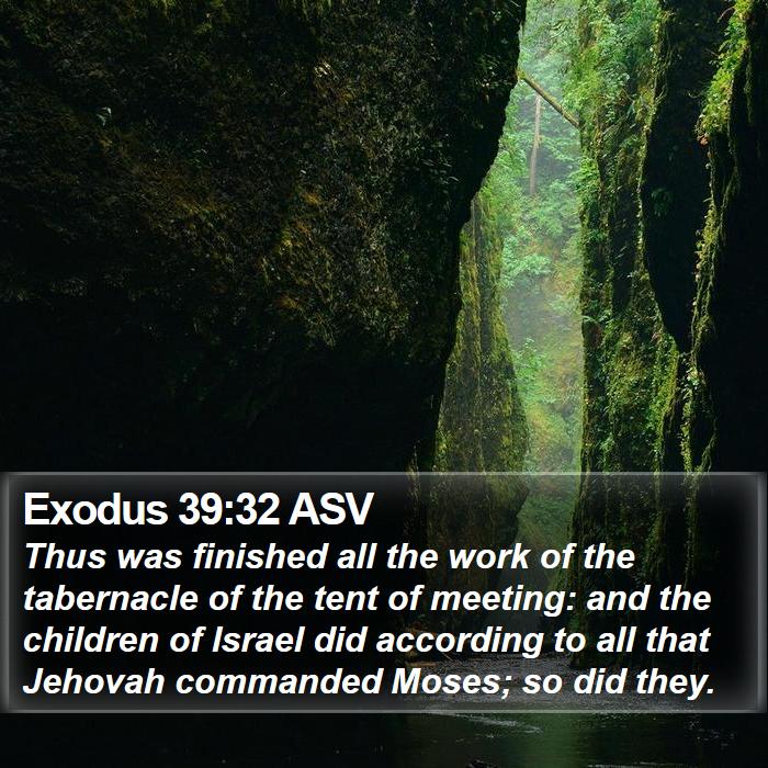 Exodus 39:32 ASV Bible Study