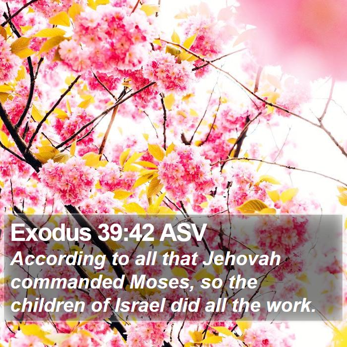 Exodus 39:42 ASV Bible Study