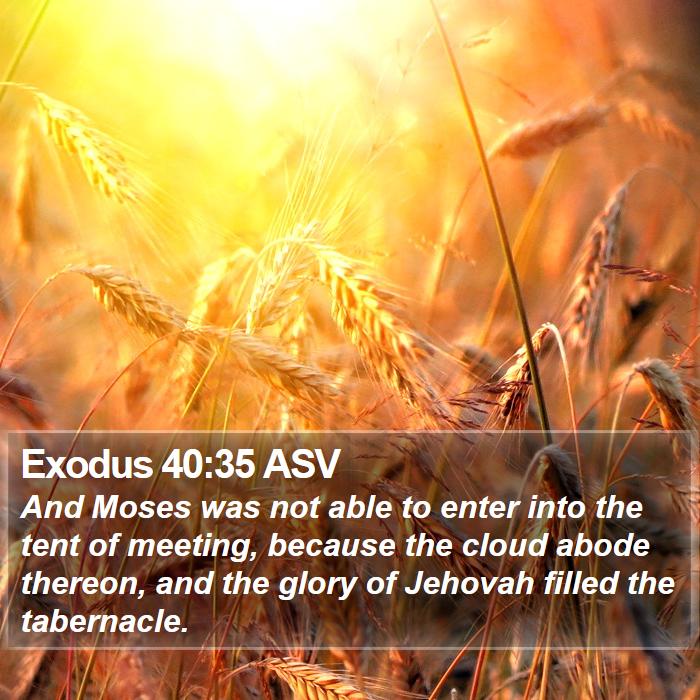 Exodus 40:35 ASV Bible Study