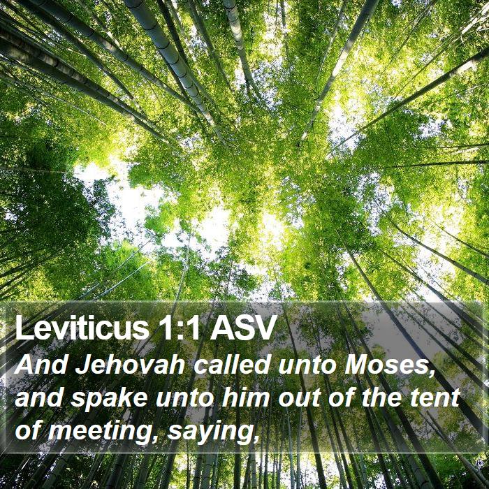 Leviticus 1:1 ASV Bible Study