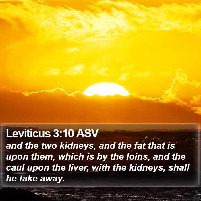 Leviticus 3:10 ASV Bible Study