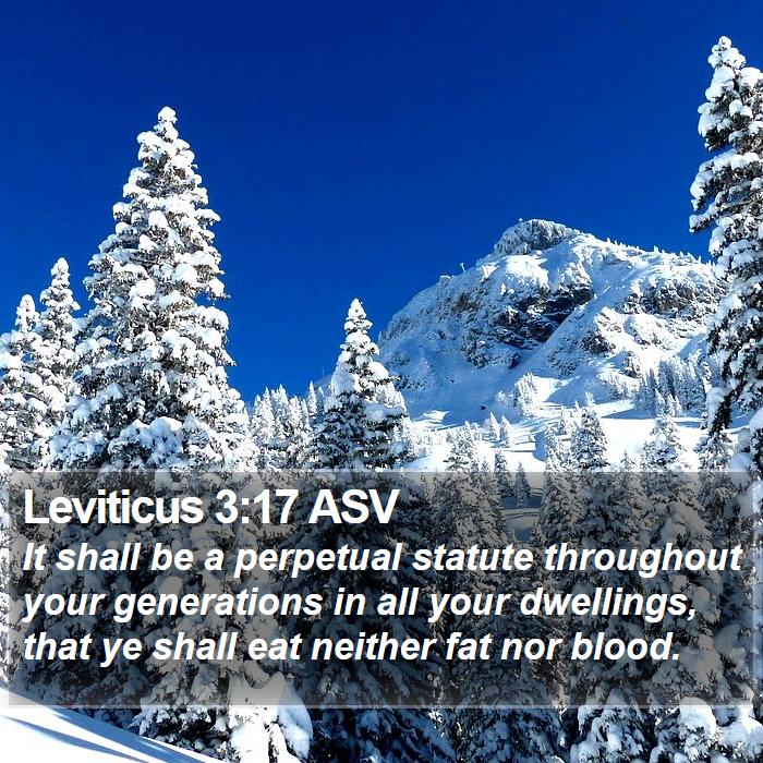 Leviticus 3:17 ASV Bible Study