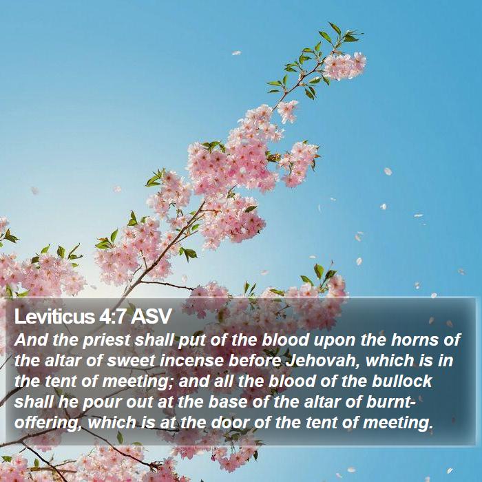 Leviticus 4:7 ASV Bible Study