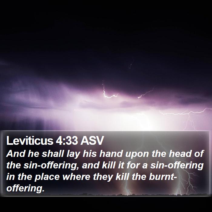 Leviticus 4:33 ASV Bible Study